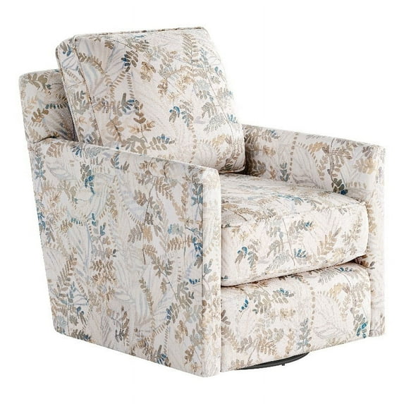 Southern Home Furnishings Fetty Citrus Swivel Glider Accent Chair in Multi