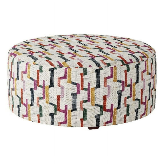 Southern Home Furnishings Fiddlesticks Confetti Polyester Ottoman - Multi-Color