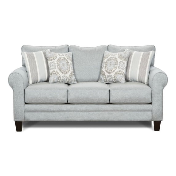 Southern Home Furnishings Grande Mist Transitional Polypropylene Sofa in Gray