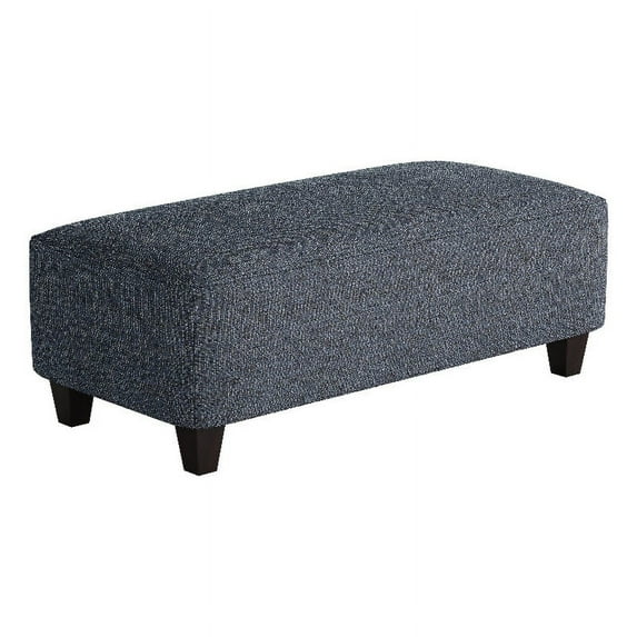 Southern Home Furnishings Sugarshack Navy Fabric Cocktail Ottoman in Blue