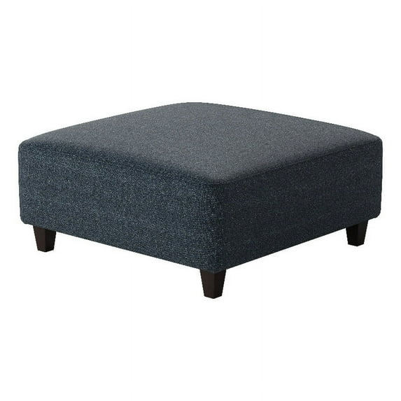 Southern Home Furnishings Theron Indigo 38" Square Cocktail Ottoman in Blue