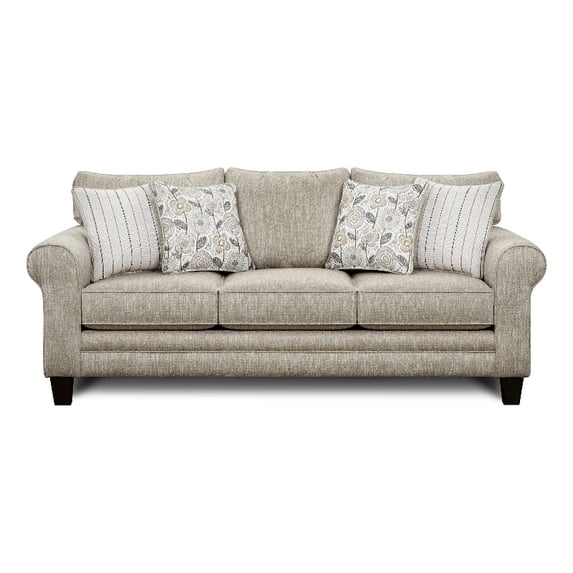 Southern Home Furnishings Vandy Heather Transitional Polyester Sofa in Greige