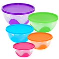 Southern Homewares 5 Piece Plastic Containers with Lids Set, Airtight