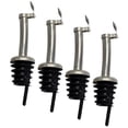 thumbnail image 1 of Southern Homewares Stainless Steel Free Flow Hinged Flip Top Pourer Wine Liquor Bottle Spout Stopper, Silver, 4-Pack, 1 of 2