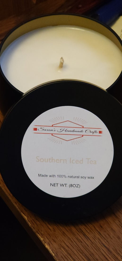 Southern Iced Tea Tin Candle, Saxon's Handmade Crafts, LLC, 8 Ounces