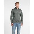 thumbnail image 1 of Southern Illinois Salukis Reebok Mens Dark Gray Textured Qtr Zip Pullover, 1 of 5
