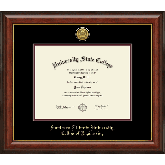 Southern Illinois University Carbondale College of Engineering Diploma Frame, Document Size 11" x 8.5"