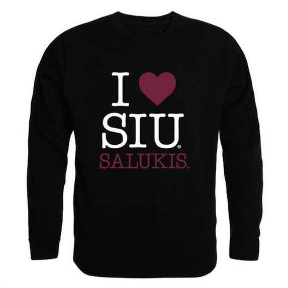 Southern Illinois University I Love Crewneck T-Shirt, Black - Small