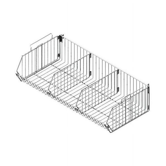 Southern Imperial 9023045 9 x 16 x 48 in. Chrome Black Grid System Basket Display - Case of 4