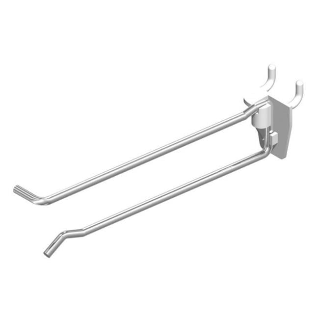 Silver Galvanized Metal Peg Hook with Plastic Bin Tag Holder