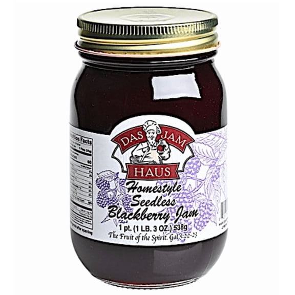 Das Jam Haus Black Raspberry Seedless Jam, 16 oz Pint Jar