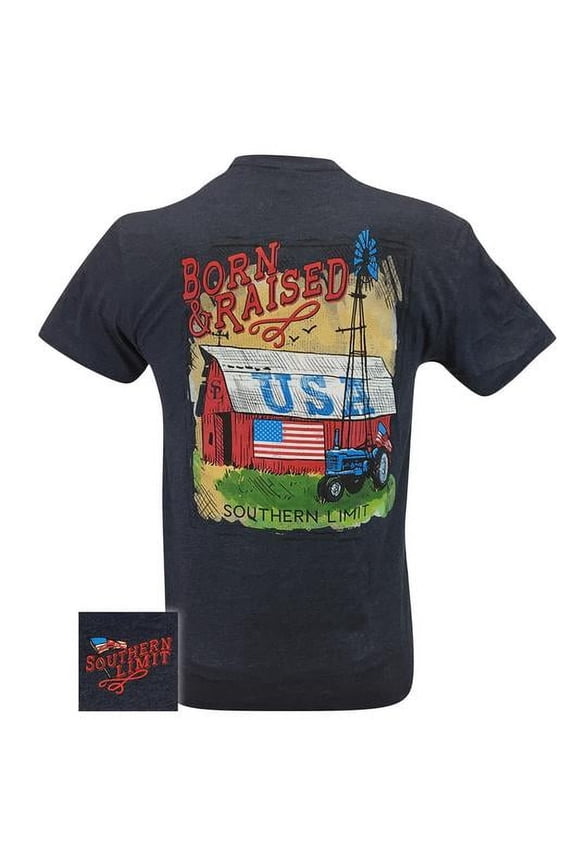 Southern Limits USA Born Raised Tractor Barn Unisex T-Shirt