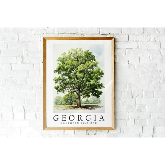 Southern Live Oak The State Tree Of Georgia Print Wall Décor