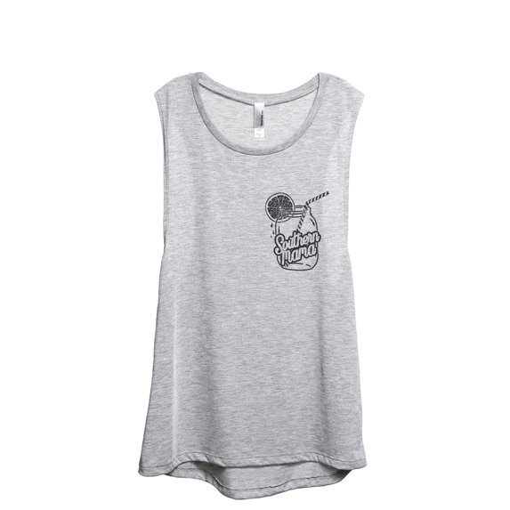 Southern Mama Jar Women's Fashion Sleeveless Muscle Workout Yoga Tank Top Sport Grey Large