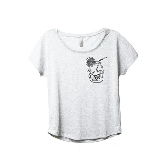 Southern Mama Jar Women's Fashion Slouchy Dolman T-Shirt Tee Heather White X-Large