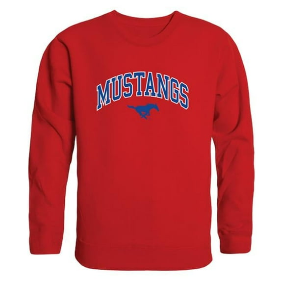 Southern Methodist University Men Campus Crewneck Sweatshirt, Red - Medium