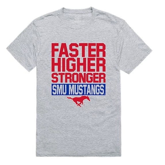 Southern Methodist University Men Workout T-Shirt, Heather Grey - Large