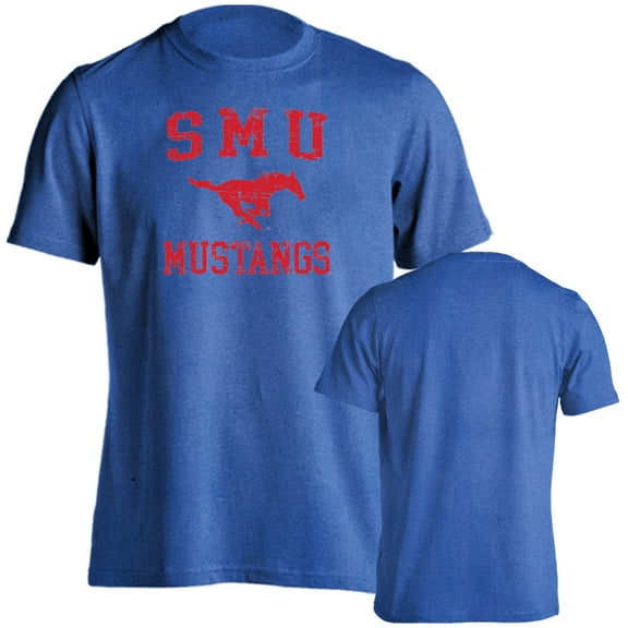 Southern Methodist University Mustangs Distressed Retro Short Sleeve T-Shirt