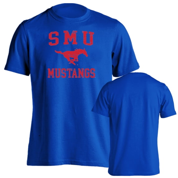 Southern Methodist University Mustangs Distressed Retro Short Sleeve T-Shirt