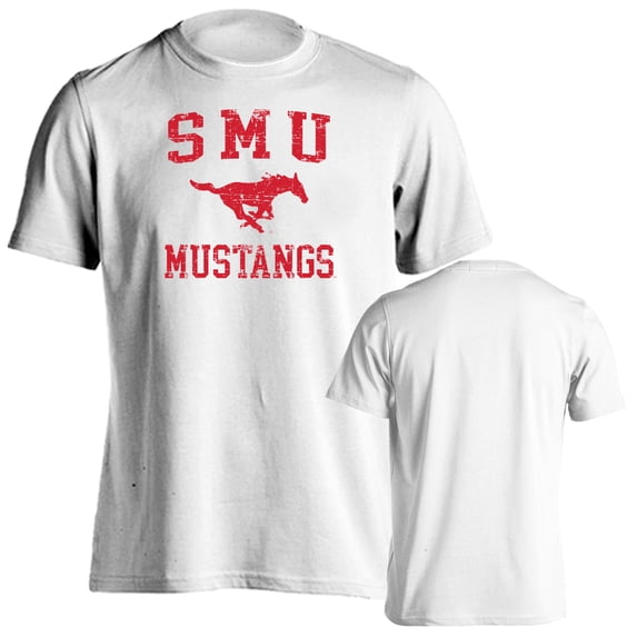 Southern Methodist University Mustangs Distressed Retro Short Sleeve T-Shirt
