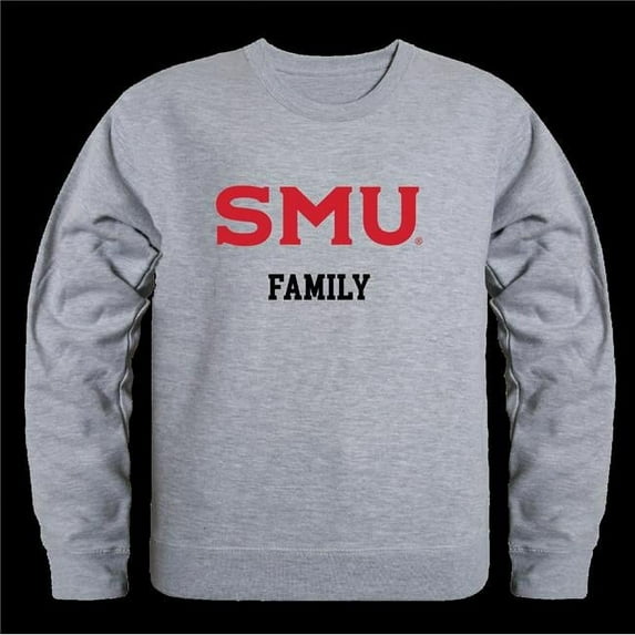 Southern Methodist University Mustangs Family Crewneck Sweatshirt, Heather Grey - Medium