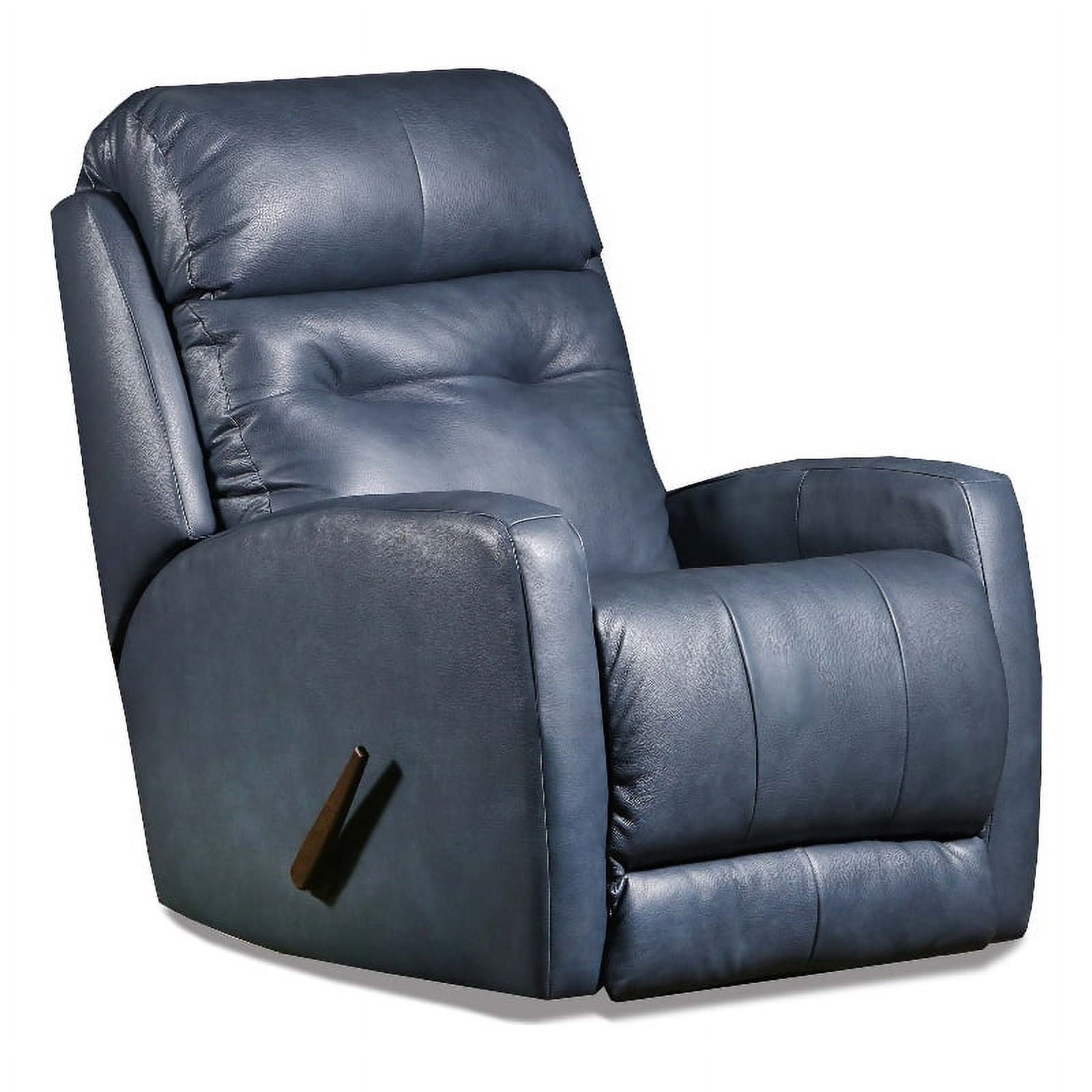 Shot Rocker Southern Motion Bank Shot Leather Swivel Rocker Recliner in Blue ...