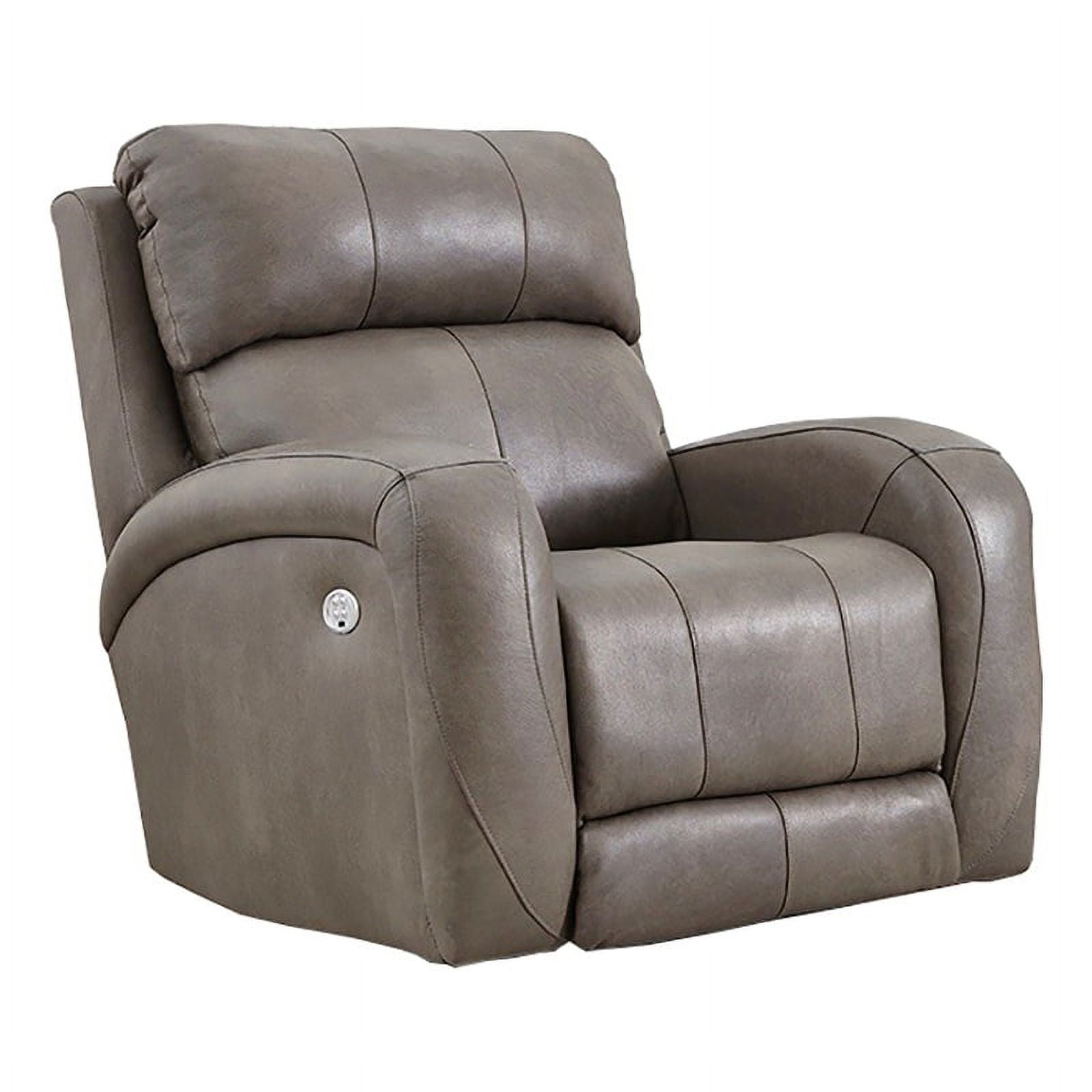 Southern Motion Dawson Leather Power Headrest Rocker Recliner in Gray ...