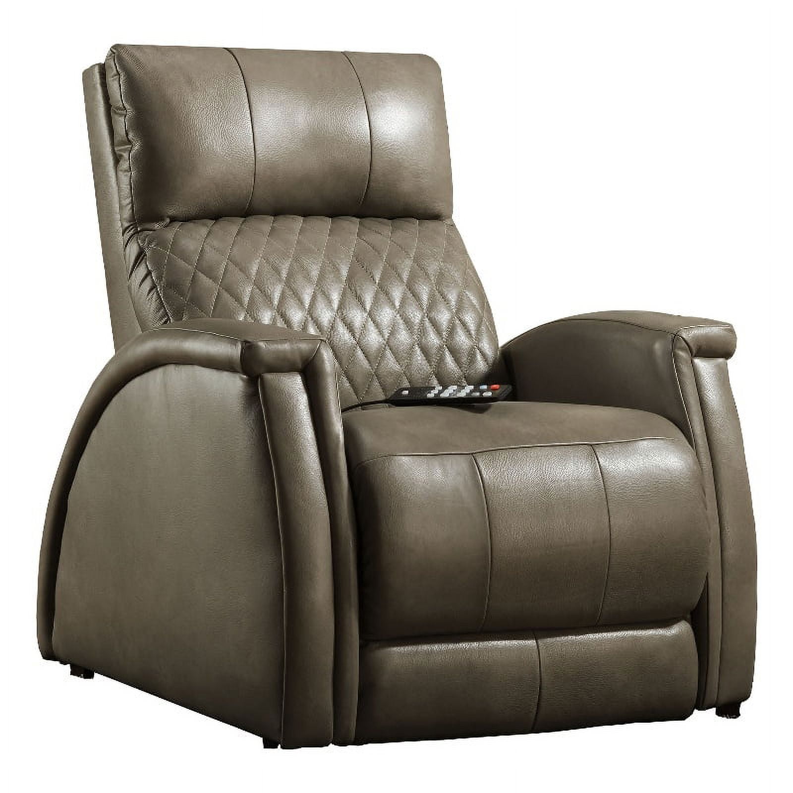 Southern Motion Jupiter Leather SoCozi Massage Power Recliner in Taupe Brown