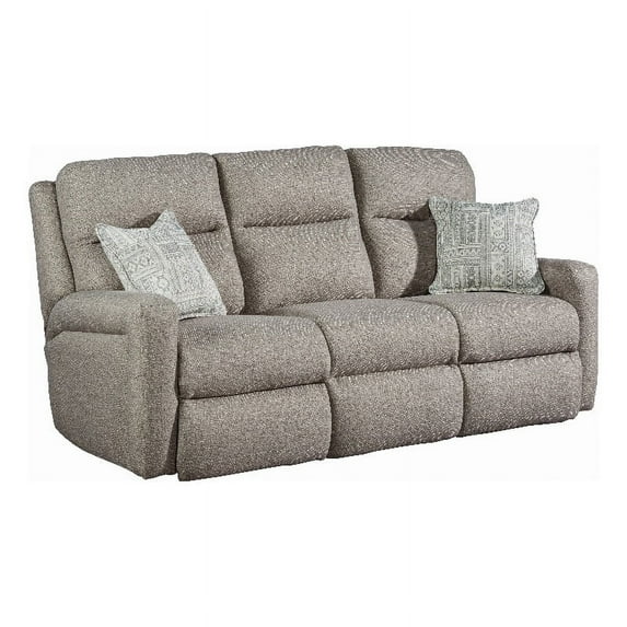 Southern Motion Metro Fabric Power Headrest Reclining Sofa in Gray/Graystone