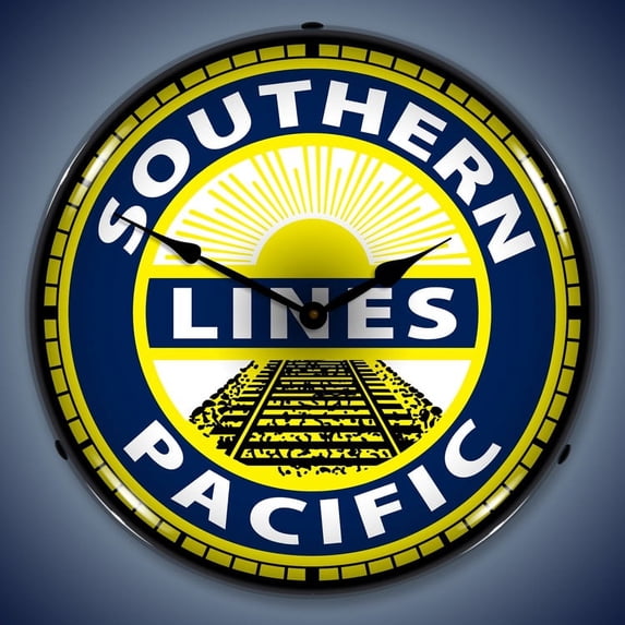 Southern Pacific Railroad Wall Clock, Lighted