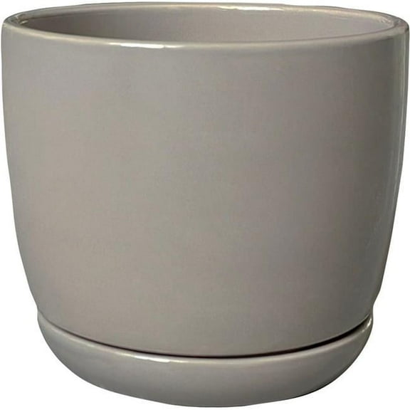 Southern Patio 10000-04760 12 in. Ceramic Clayworks Ana Planter, Gray