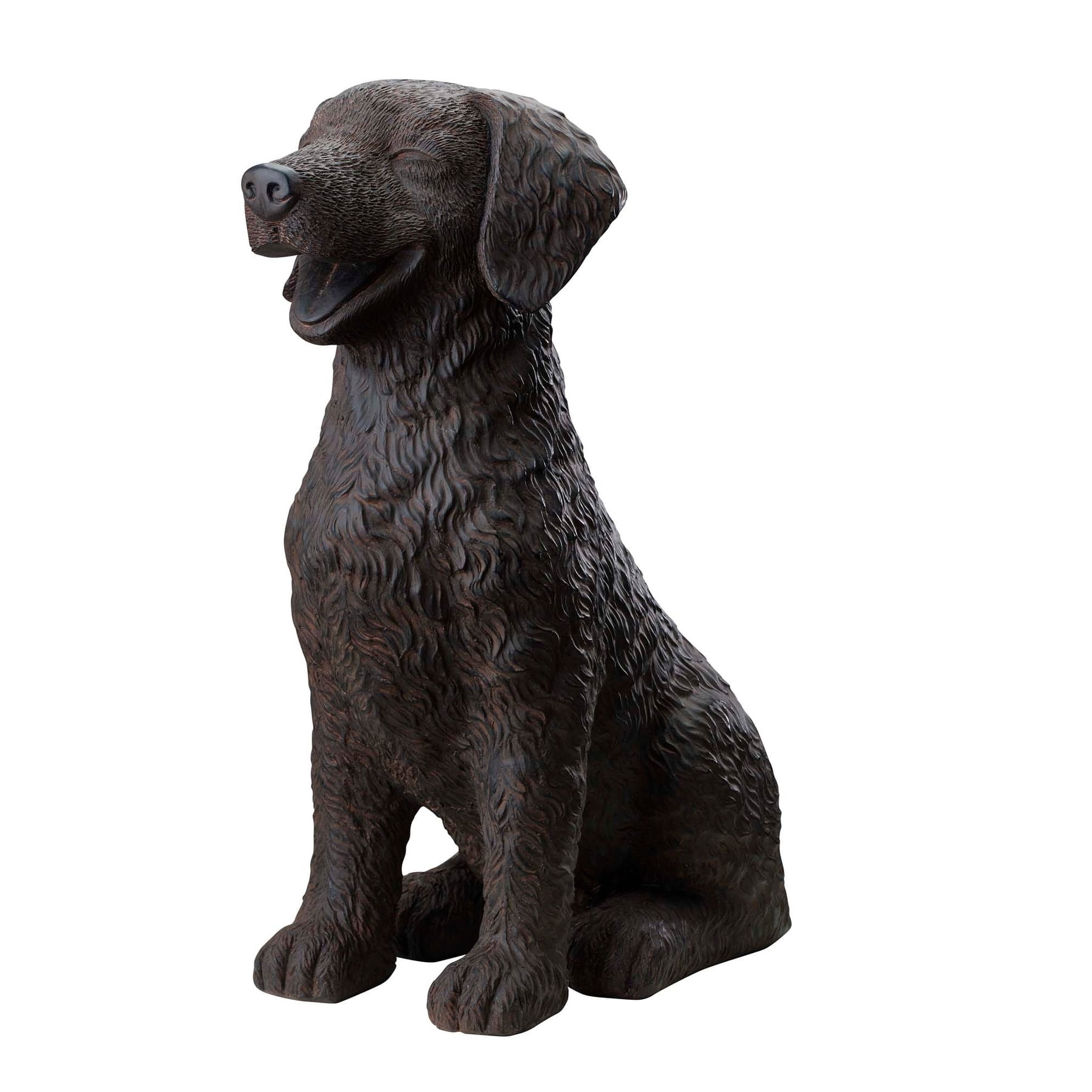 Brown Fiberglass Golden Retriever Garden Statue