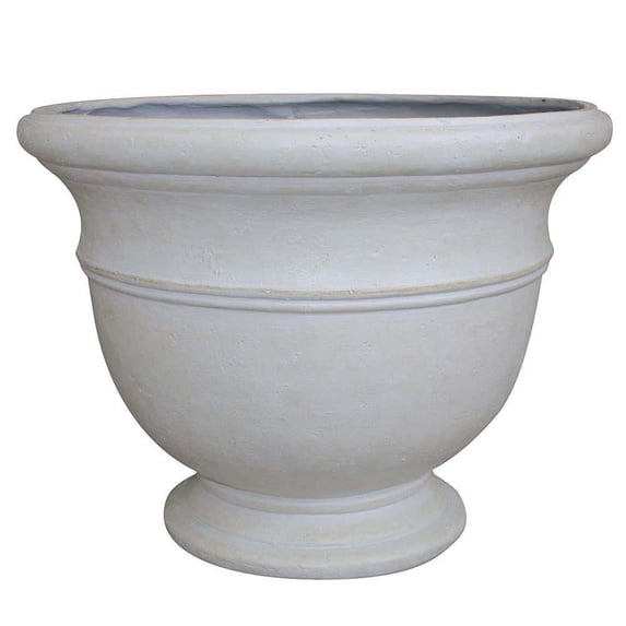 Southern Patio 14.96" x 14.96" x 11.5" Ivory Resin Plant Pot with UV Resistance