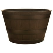 Southern Patio 15.5" x 15.5" x 9" Round Kentucky Walnut Plastic Plant Planter