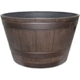 thumbnail image 1 of Southern Patio 15.5" x 15.5" x 9" Round Kentucky Walnut Plastic Plant Planter, 1 of 8