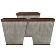 thumbnail image 1 of Southern Patio 16 Inch Square Rustic Resin Outdoor Flower Planter (3 Pack), 1 of 8
