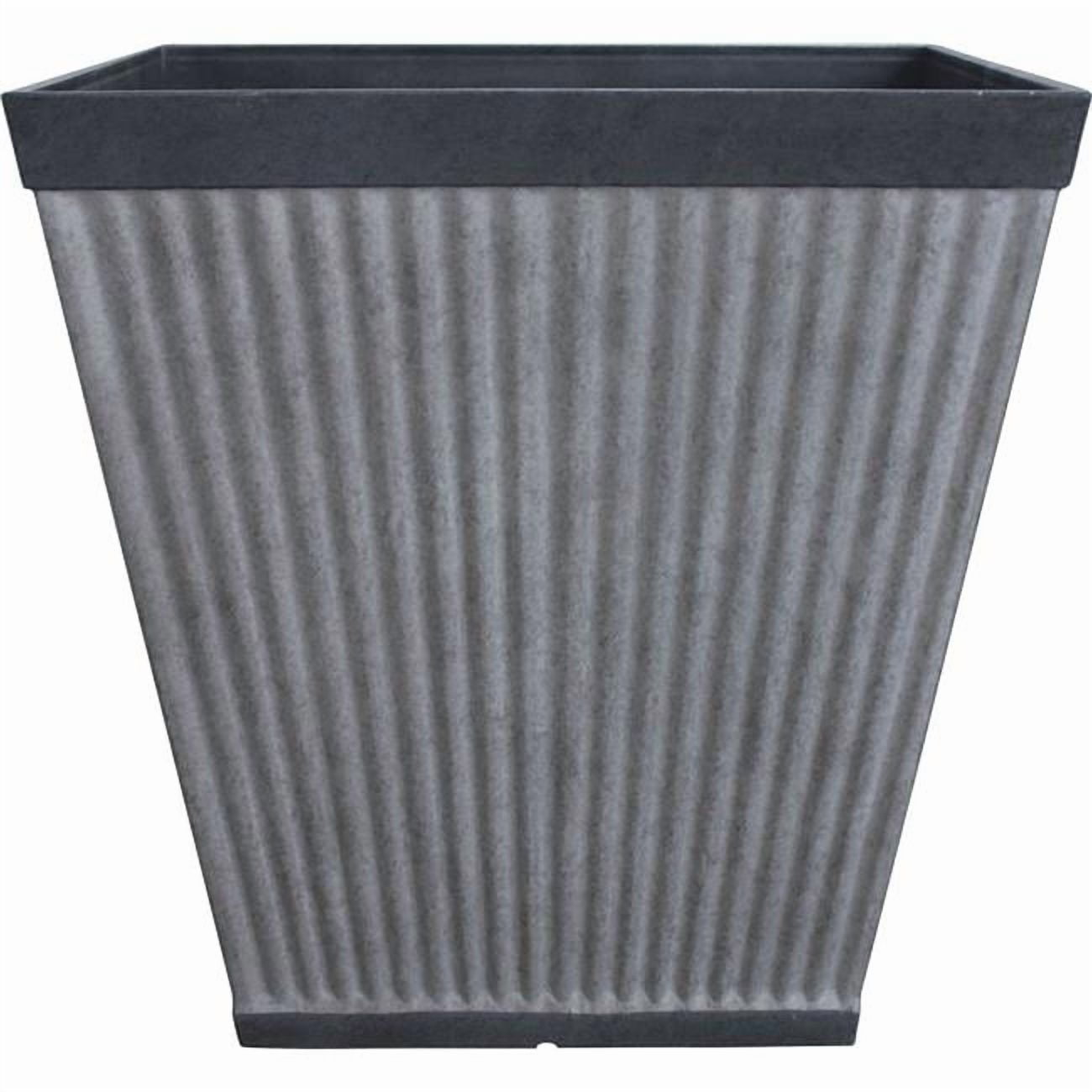 Southern Patio  16 in. Westlake Square Pleated Planter - Silver