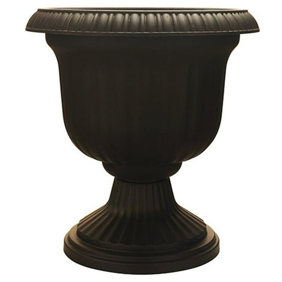 Southern Patio 19" Round Outdoor Utopian Urn for Large Sized Plants, Black
