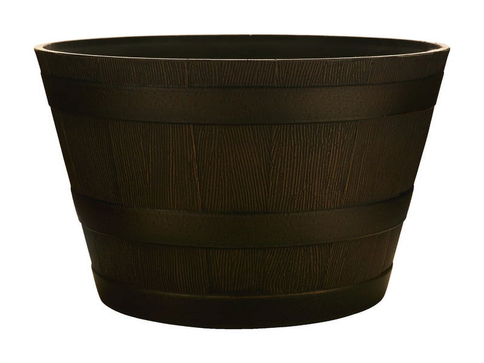 Southern 12.2" Brown Resin Whiskey Barrel Planter