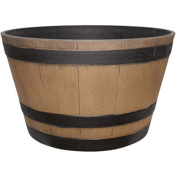 Southern Patio 22.25" Oak Whiskey Barrel Planter