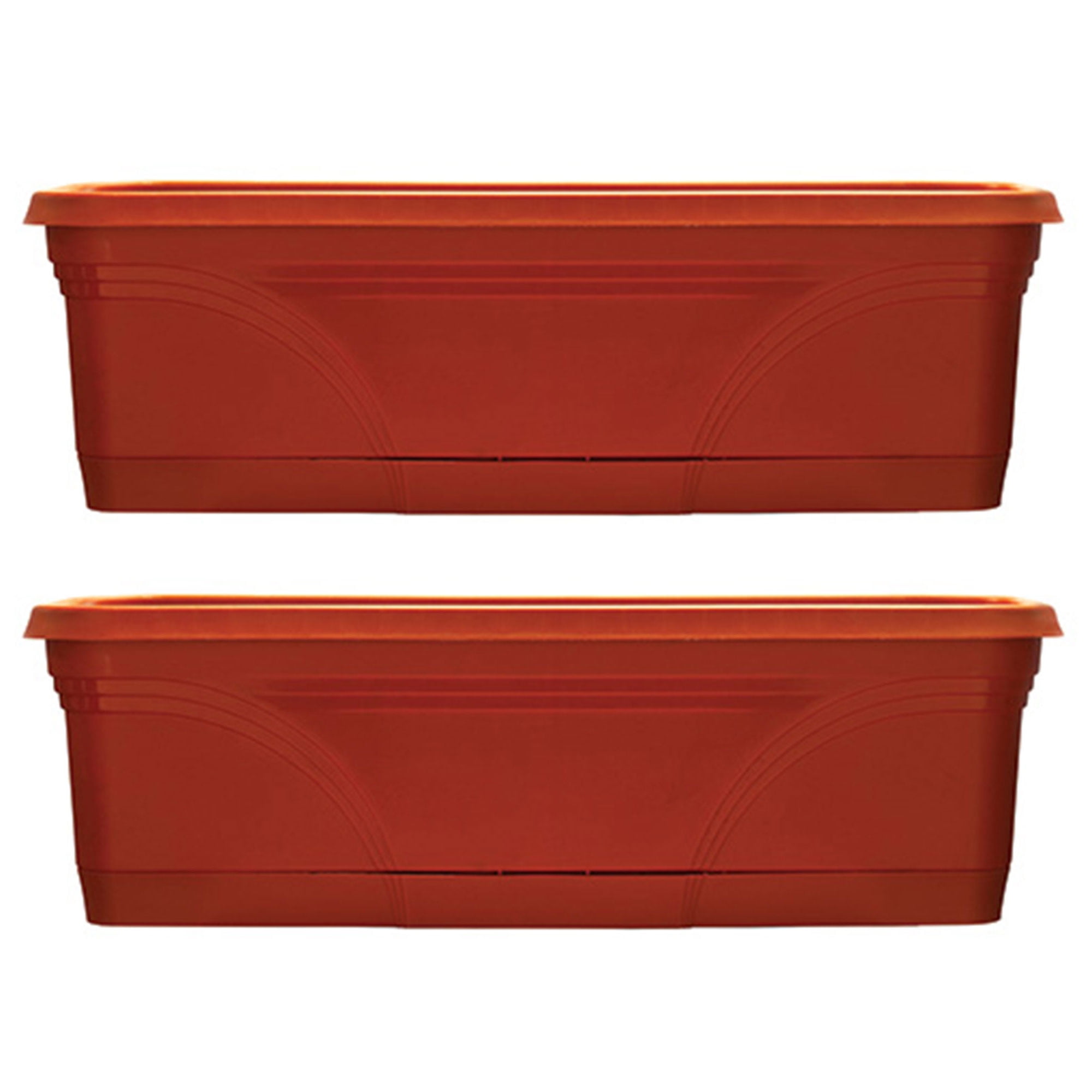 Terracotta Medallion 36" Rectangular Hanging Planter Duo