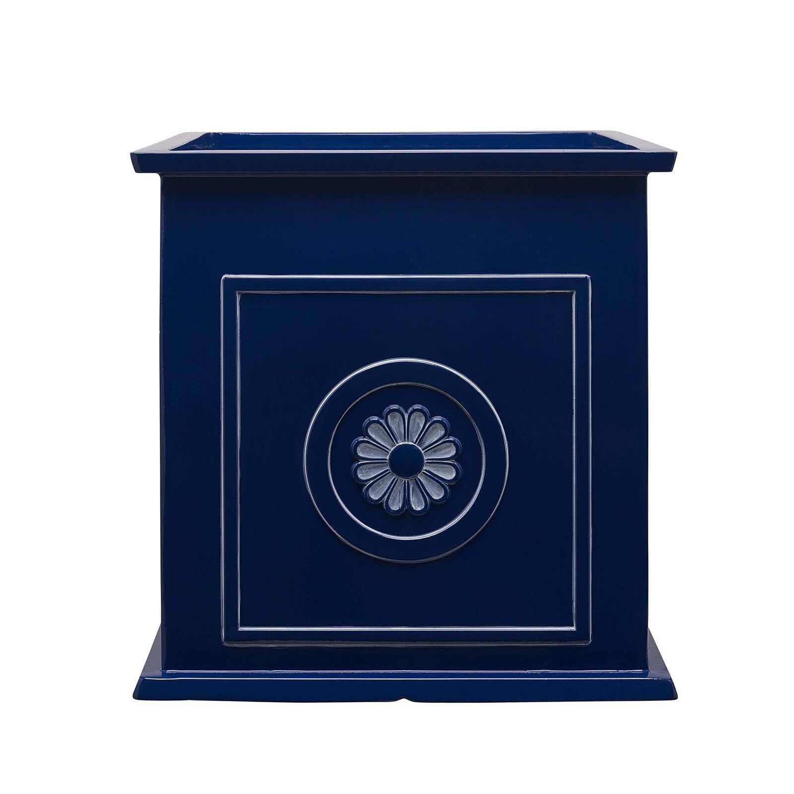 Navy Ceramic Square Outdoor/Indoor Planter, 18.25"