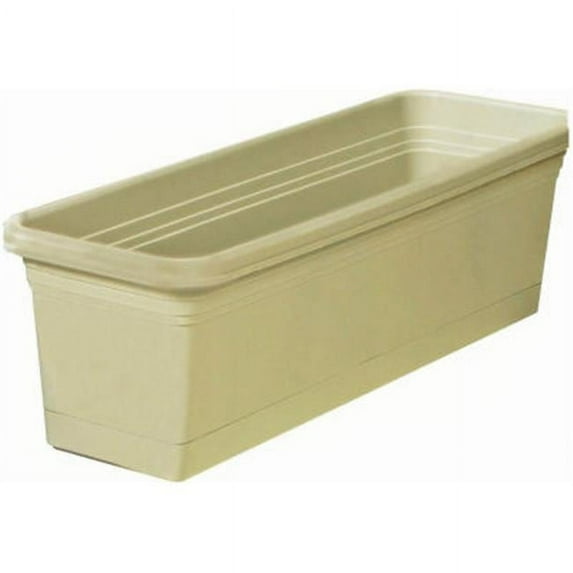 Southern Patio, Dynamic Design WB3012FE Rolled Rim Window Box Planter With Tray 8 in L x 7.22 in H