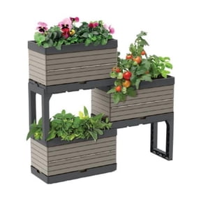 Ames D80 HDR081319 22 in. Flexgarden Storage Planters, Gray