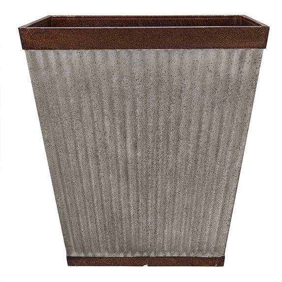 Southern Patio HDR-046851 16 Inch Square Rustic Resin Box Flower Planter