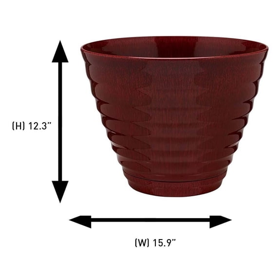 Southern Patio HDR-064763 Beehive Design Planter, Red, 15.9 inch