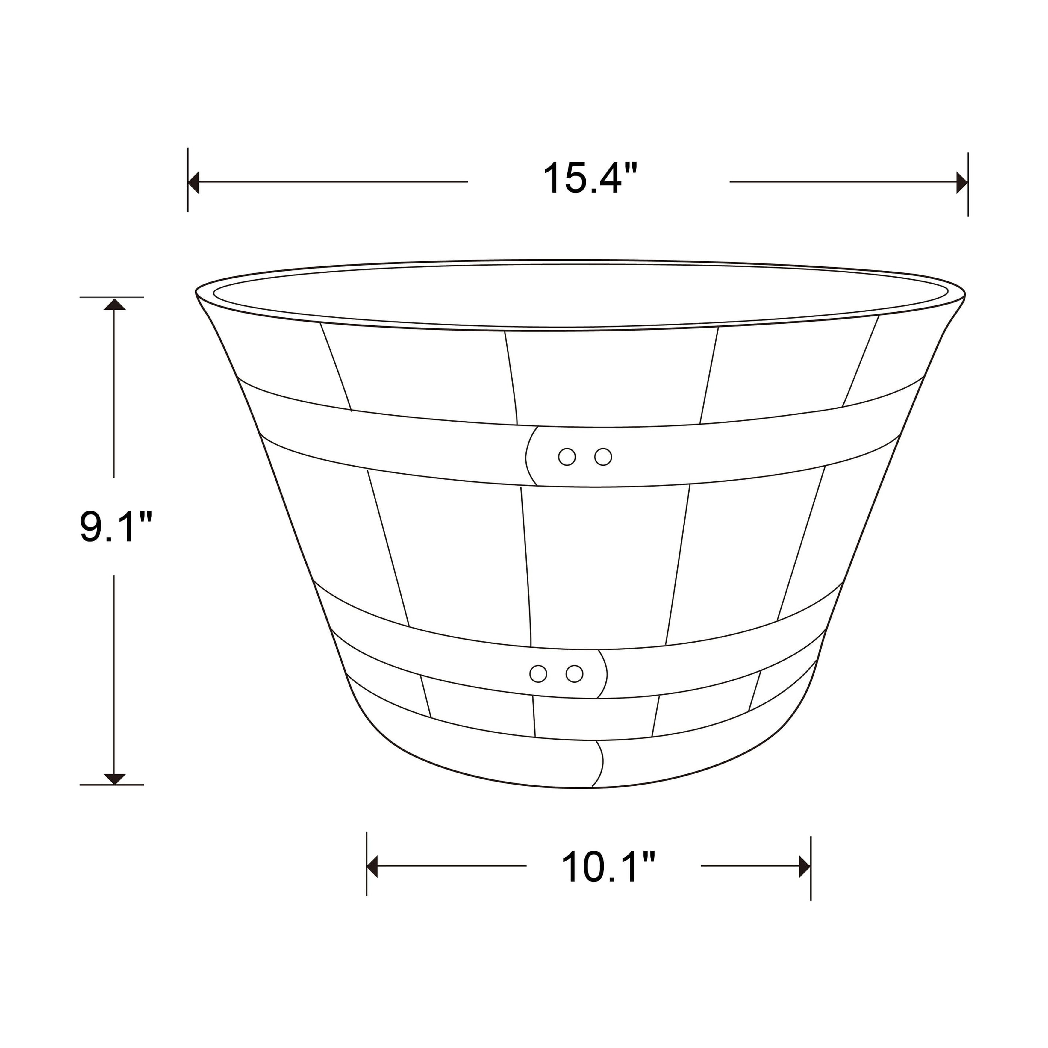 Southern Patio  Whiskey Barrel Planter Kentucky Walnut 15.4" Diameter