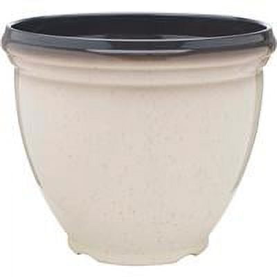 Southern Patio Heritage 15 In. Dia. x 12 In. H. Monaco Blue Resin Planter Southern Patio Heritage 15 In. Dia. x 12 In. H. Monaco Blue Resin Planter
