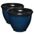 thumbnail image 1 of Southern Patio Heritage Outdoor Glossy Resin Planter, Monaco Blue (2 Pack), 1 of 10