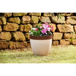 Southern Patio Heritage 15 In. Dia. x 12 In. H. Monaco Blue Resin Planter Southern Patio Heritage 15 In. Dia. x 12 In. H. Monaco Blue Resin Planter